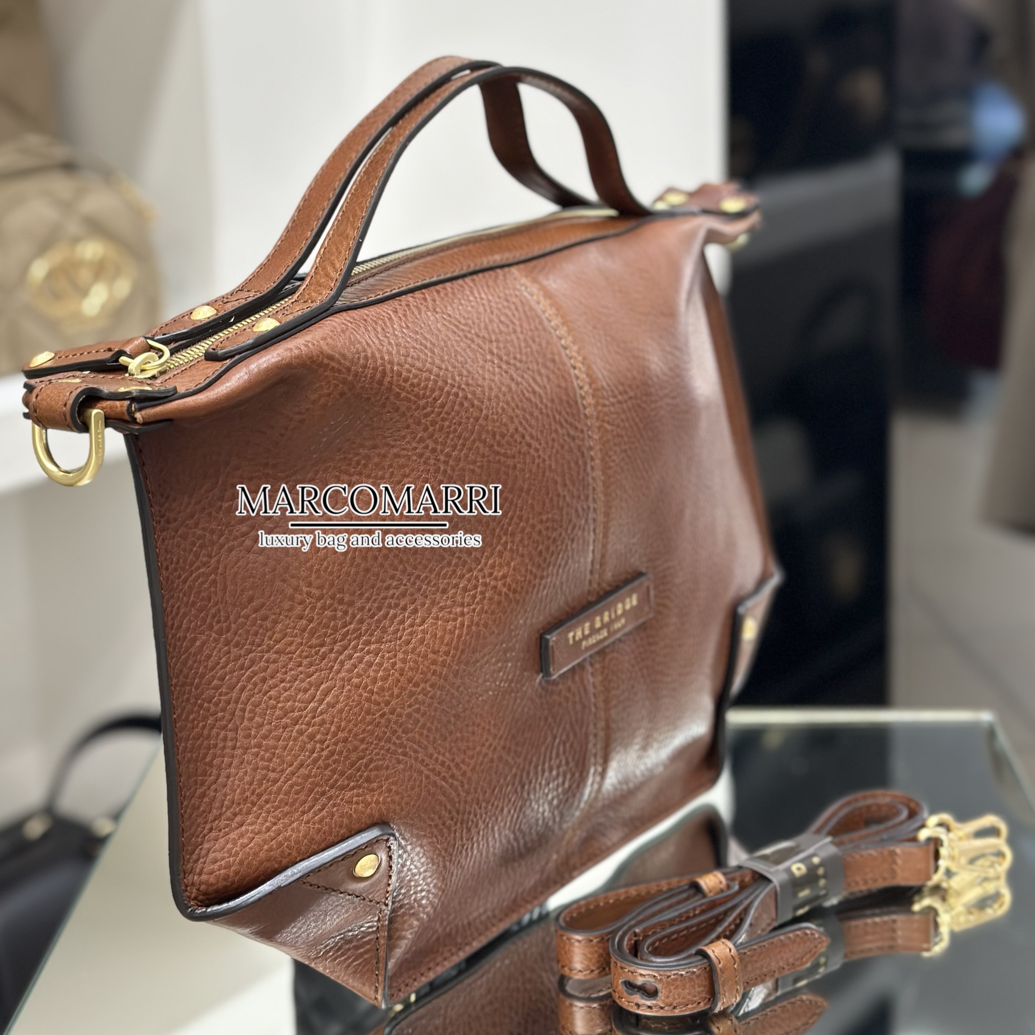 The Bridge Unica Bag Media Cuoio - immagine 3