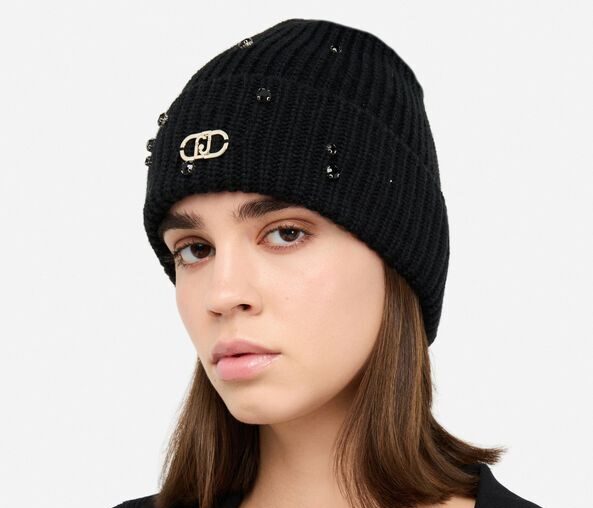 Liu Jo Berretto con strass e perle nero - immagine 2