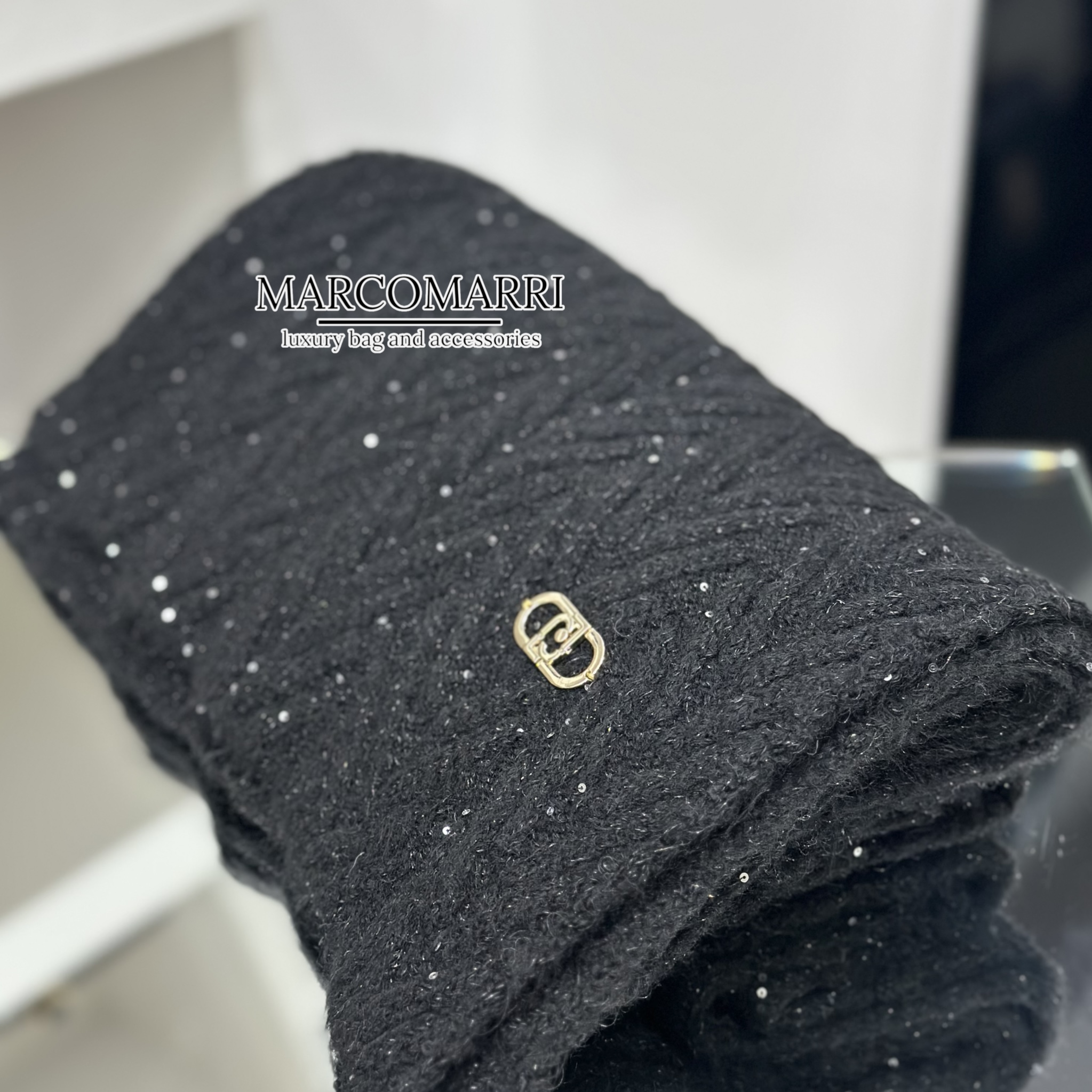 Liu Jo Sciarpa in lana filo paillettes nero - immagine 2