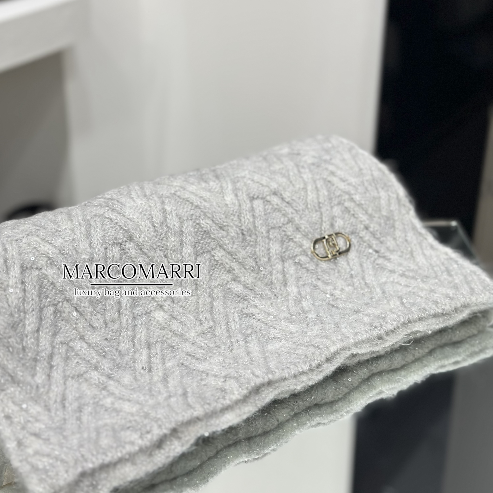 Liu Jo Sciarpa in lana filo paillettes grey - immagine 3