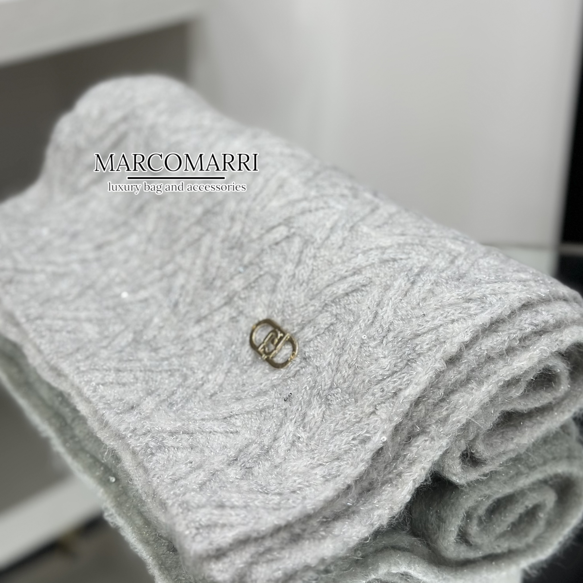 Liu Jo Sciarpa in lana filo paillettes grey - immagine 4