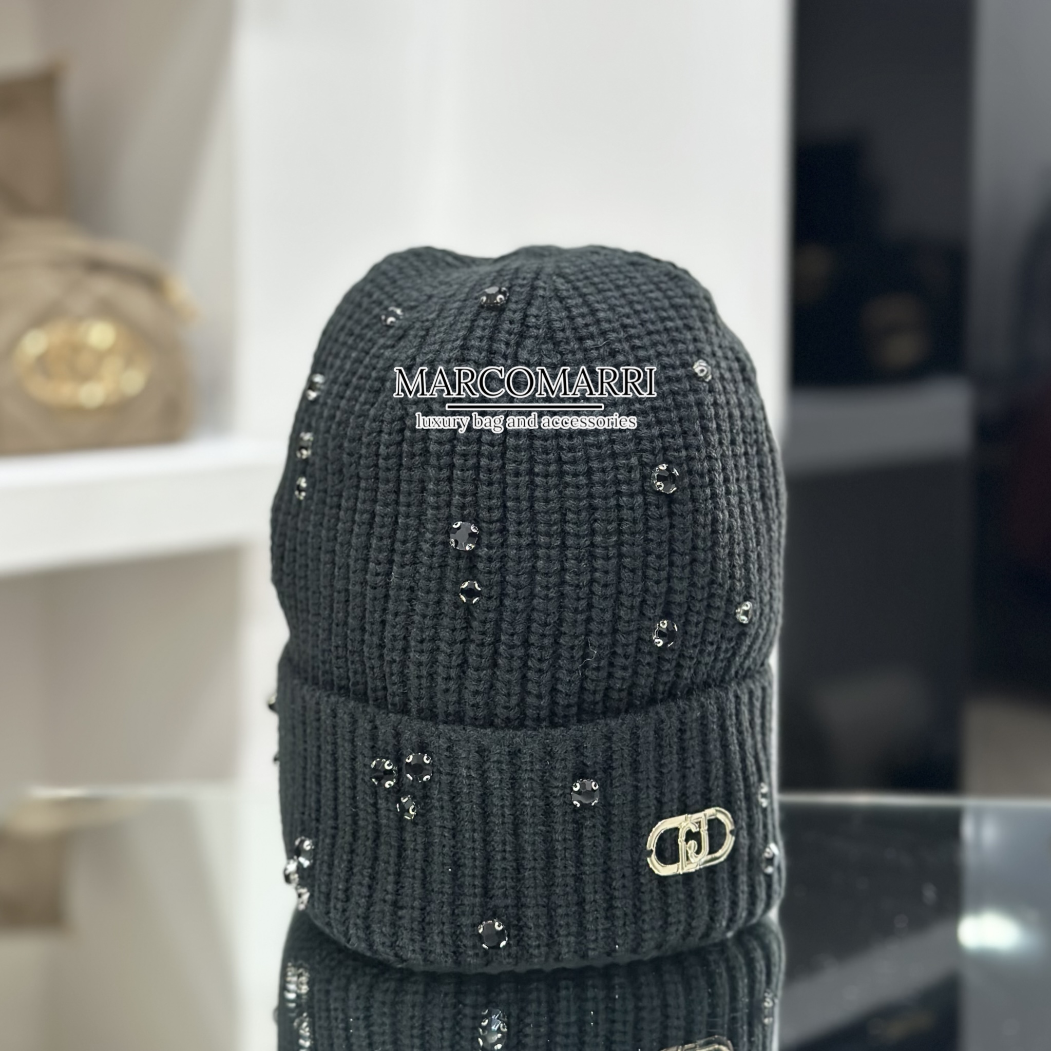 Liu Jo Berretto con strass e perle nero - immagine 3