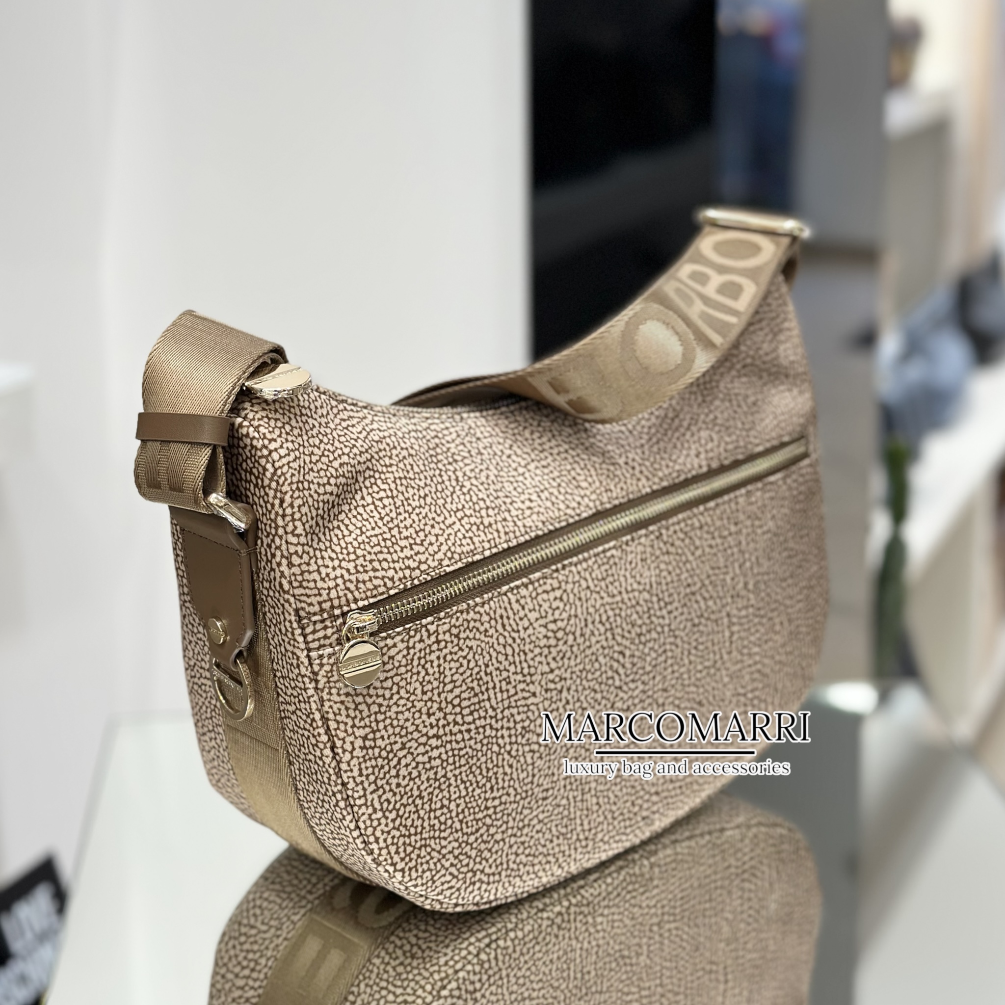 Borbonese LUNA BAG small Beige Brown - immagine 7