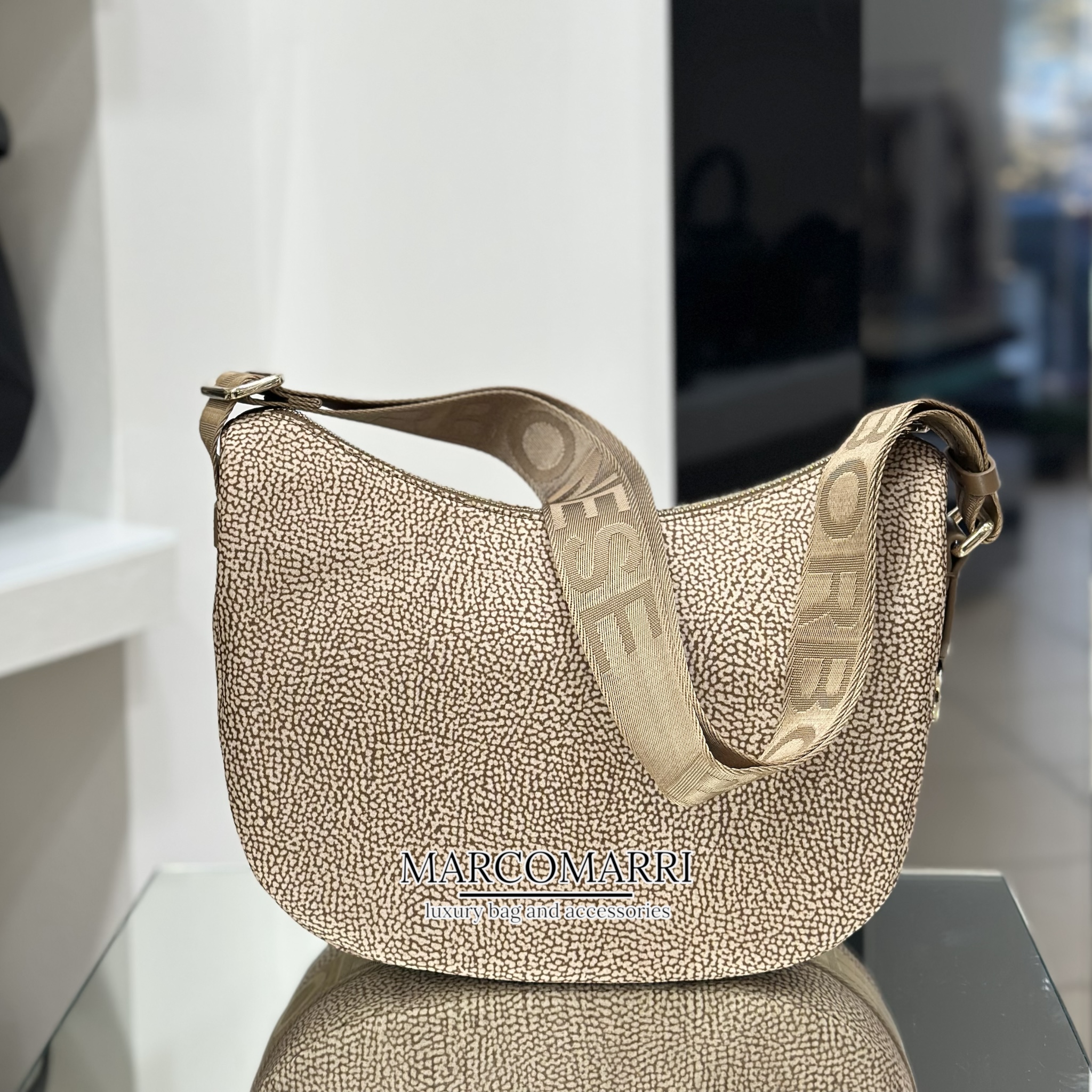 Borbonese LUNA BAG small Beige Brown - immagine 4