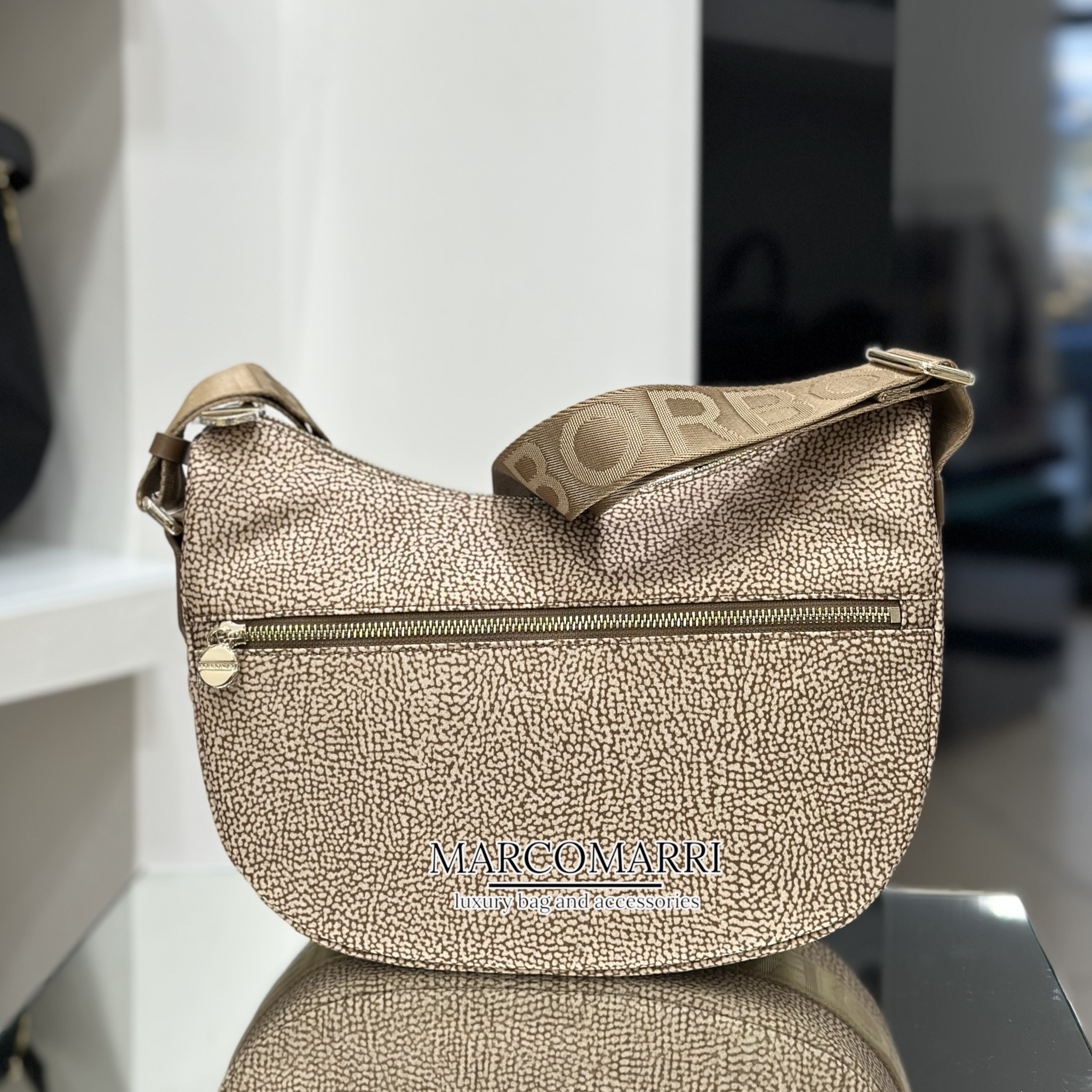 Borbonese LUNA BAG small Beige Brown