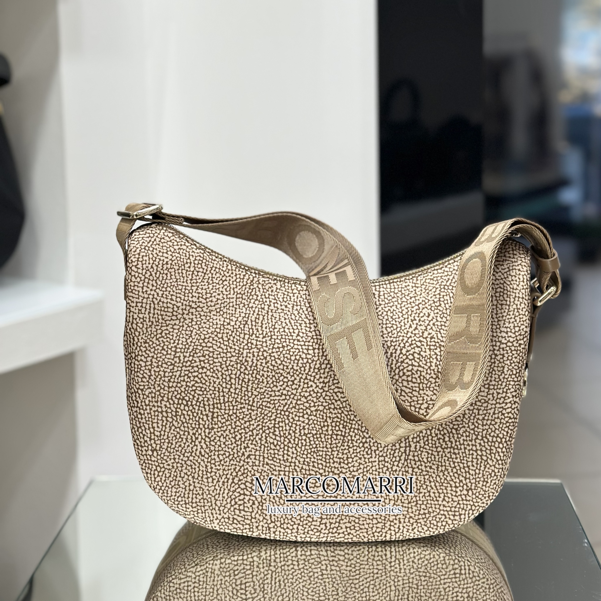 Borbonese LUNA BAG small Beige Brown - immagine 5