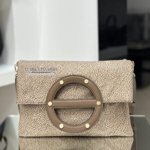 Borbonese Vis-A-Vis Pochette a tracolla beige