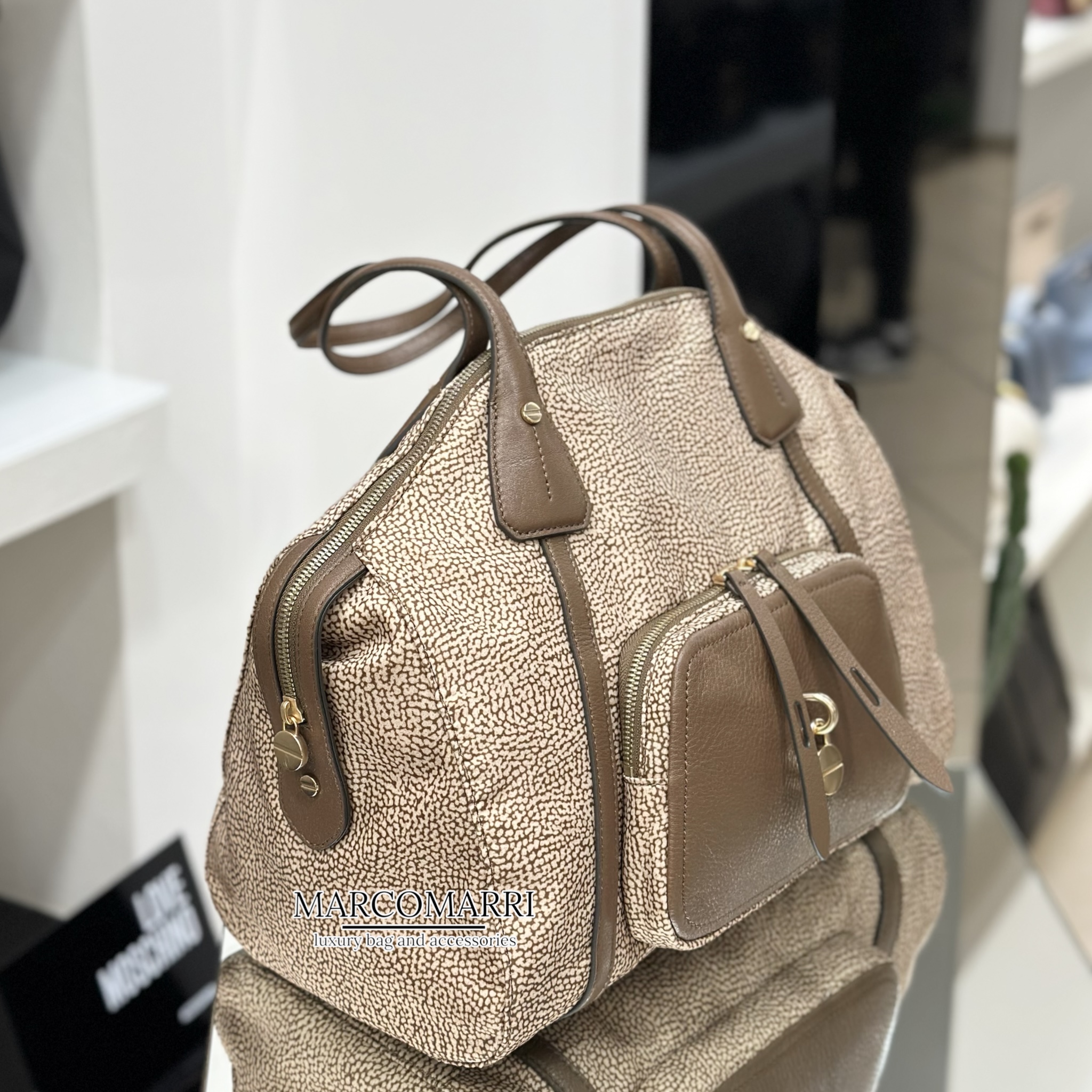Borbonese Borsa a spalla Poche beige - immagine 5