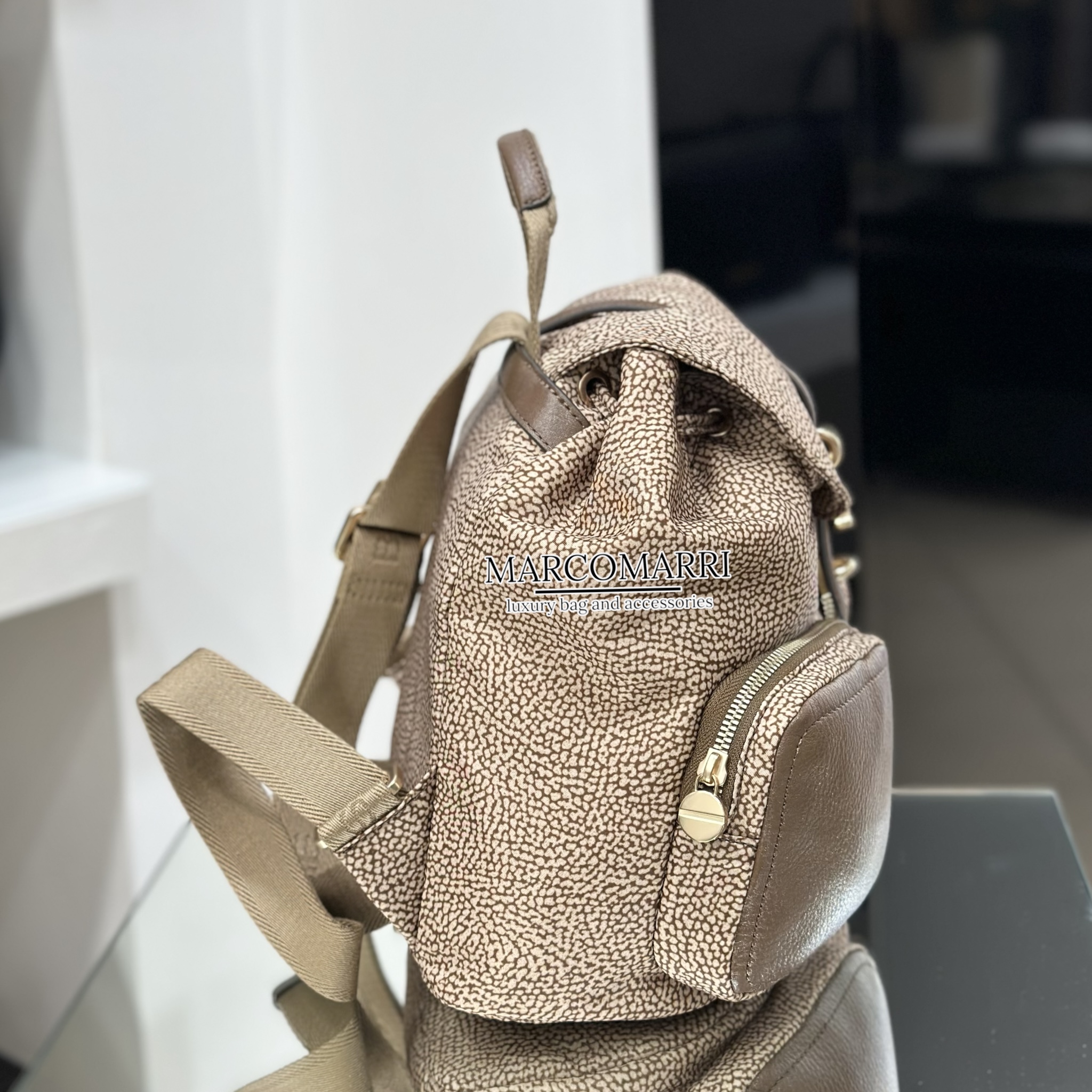 Borbonese Zaino Poche Beige Brown - immagine 3