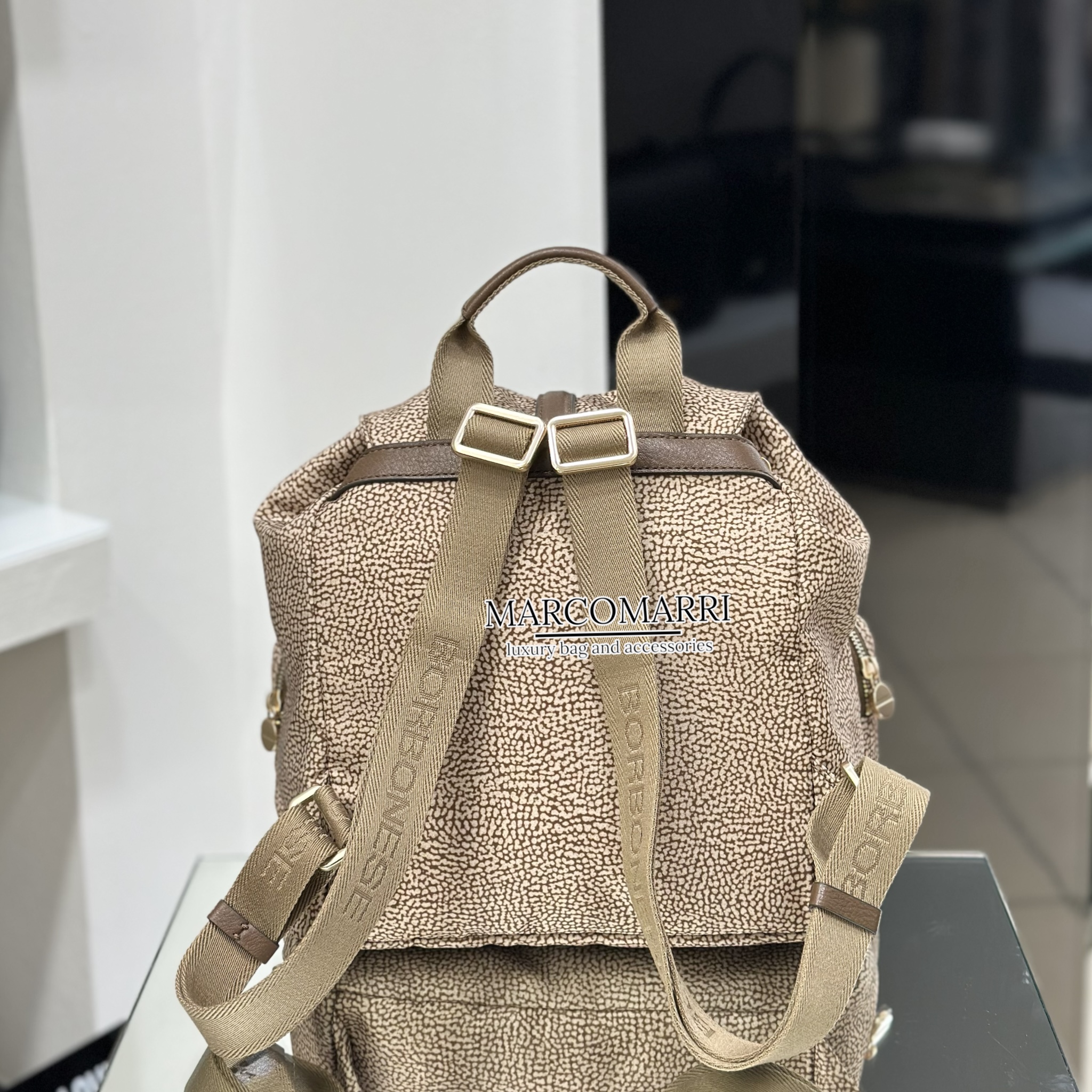 Borbonese Zaino Poche Beige Brown - immagine 2