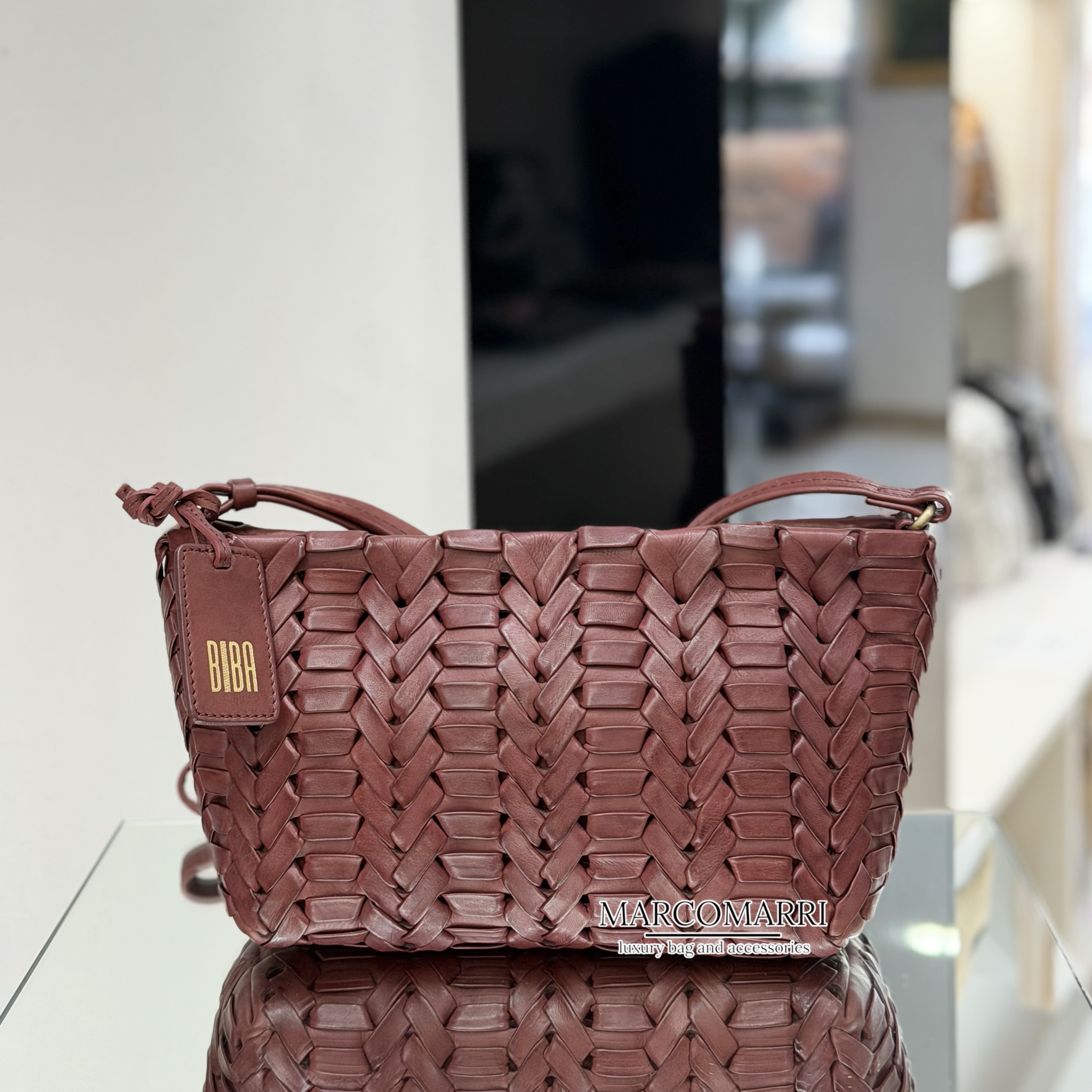 Biba Crossbody Elk Intrecciata Bordeaux