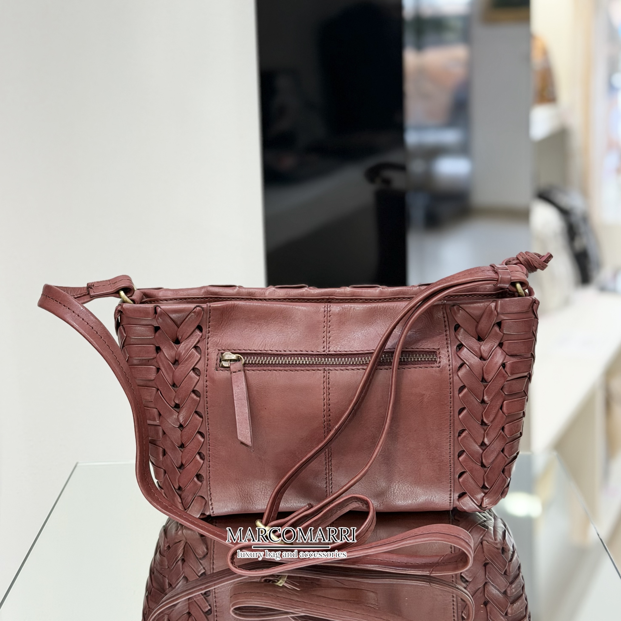 Biba Crossbody Elk Intrecciata Bordeaux - immagine 3