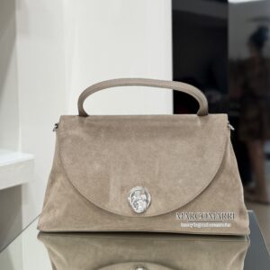 Coccinelle Borsa Nikla in Suede Medium Light Grey