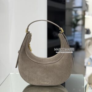 Coccinelle Whisper in Suede Mini Hobo Light Grey