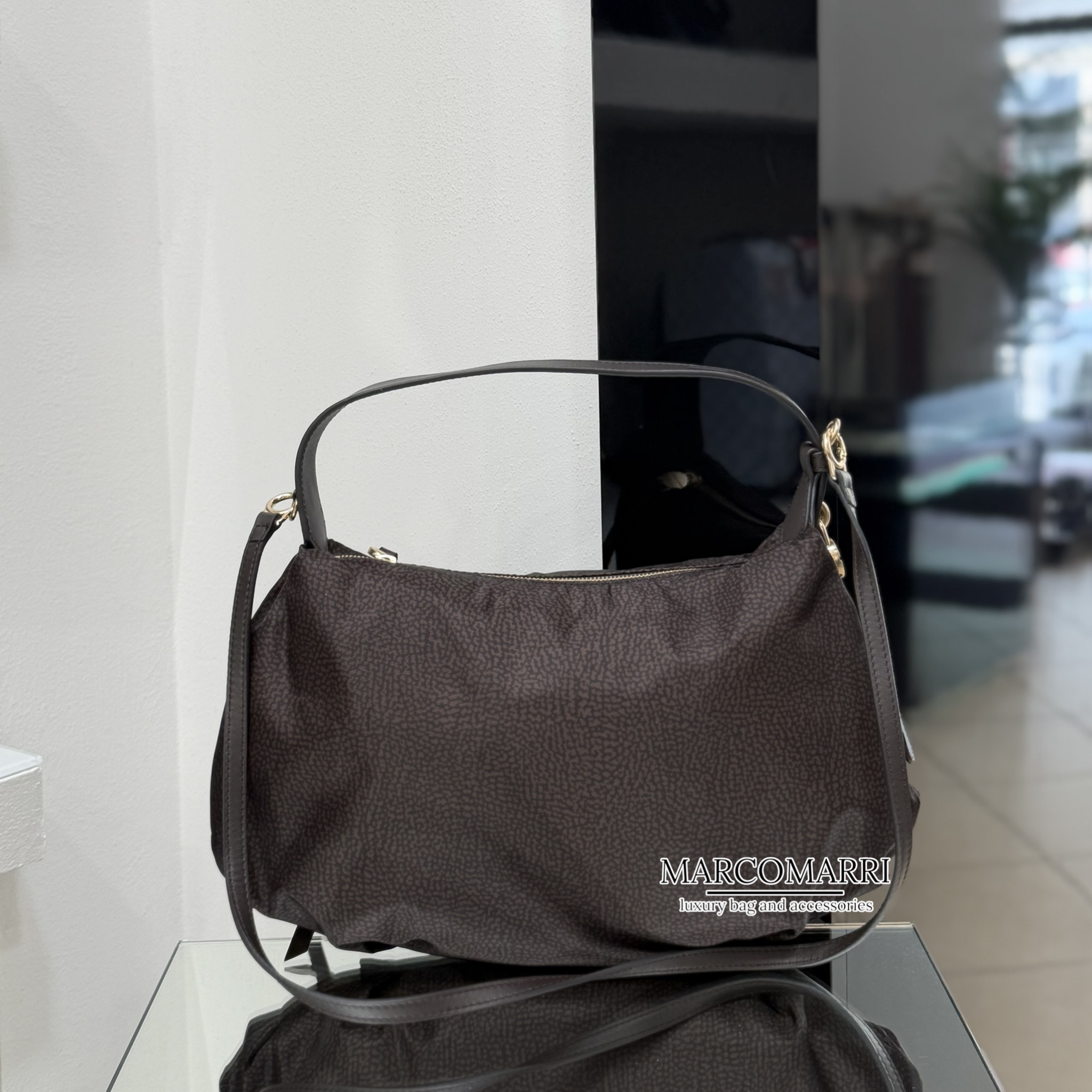 Borbonese Sacca Media Chocolate - immagine 4