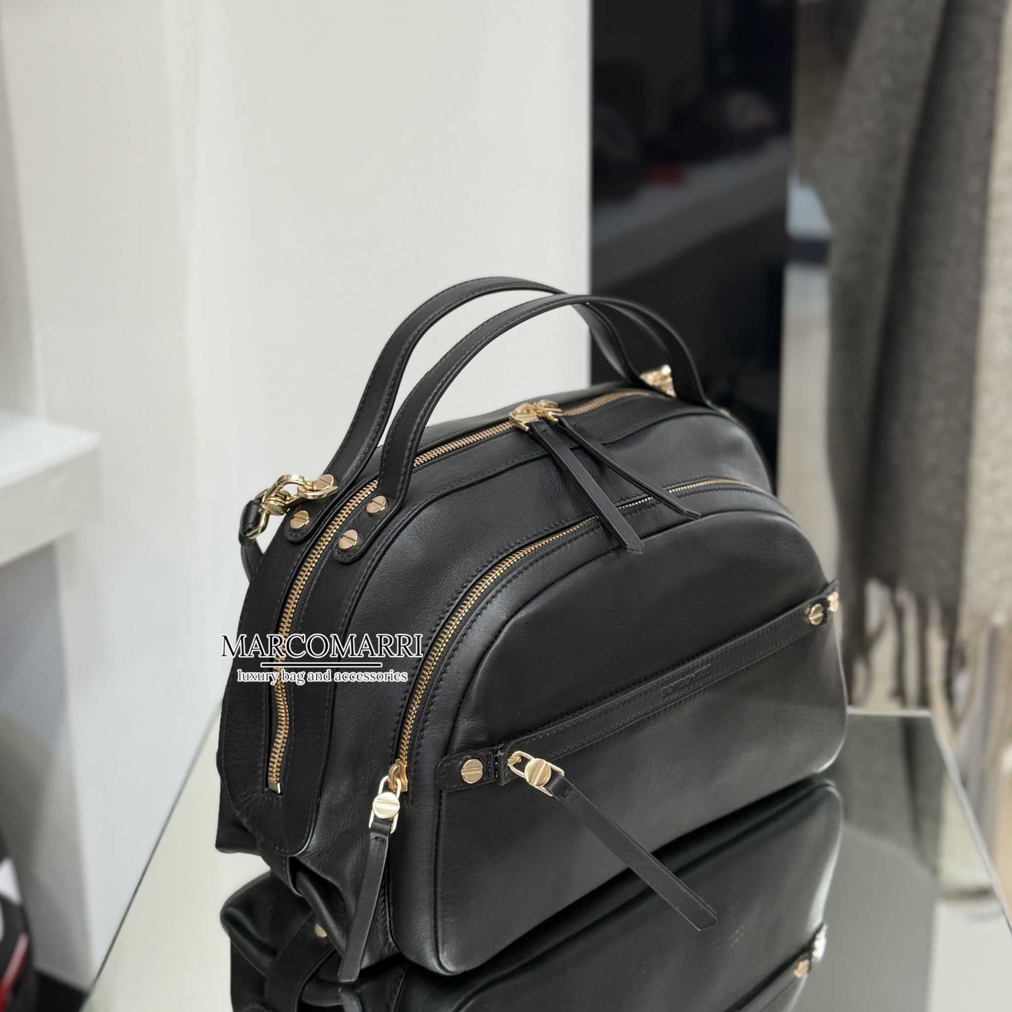 Borbonese Bauletto Gallery Medium Black - immagine 4