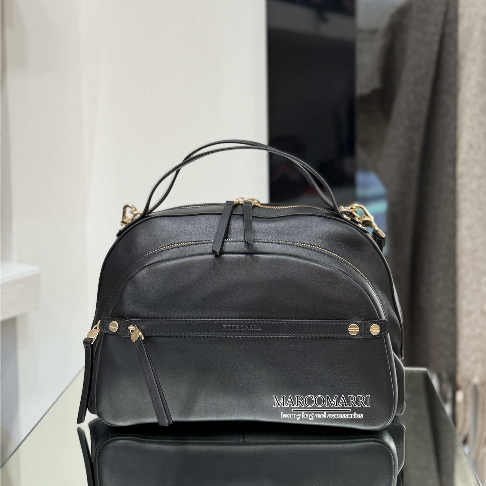 Borbonese Bauletto Gallery Medium Black