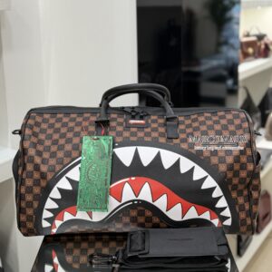 Sprayground Borsone Sharks In Paris Wtf Bubble Brown Check Duffle