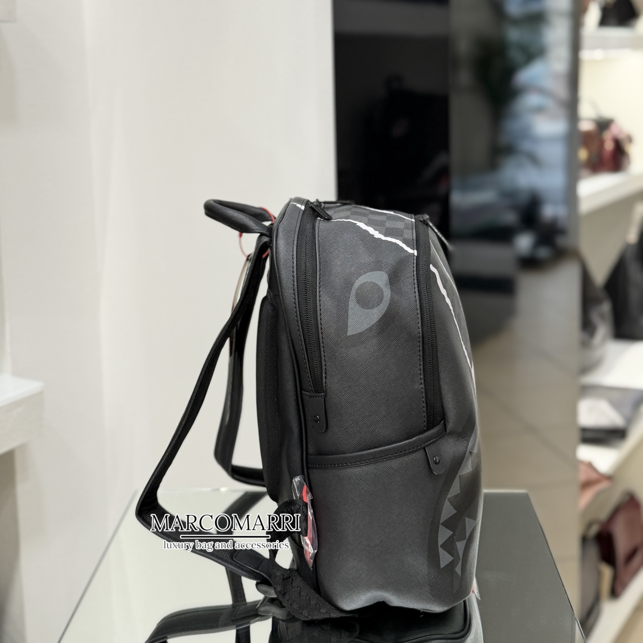 Sprayground zaino medio Center Rip Revealing Gray Chek Savage - immagine 2