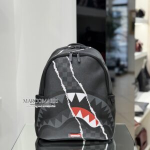 Sprayground zaino medio Center Rip Revealing Gray Chek Savage