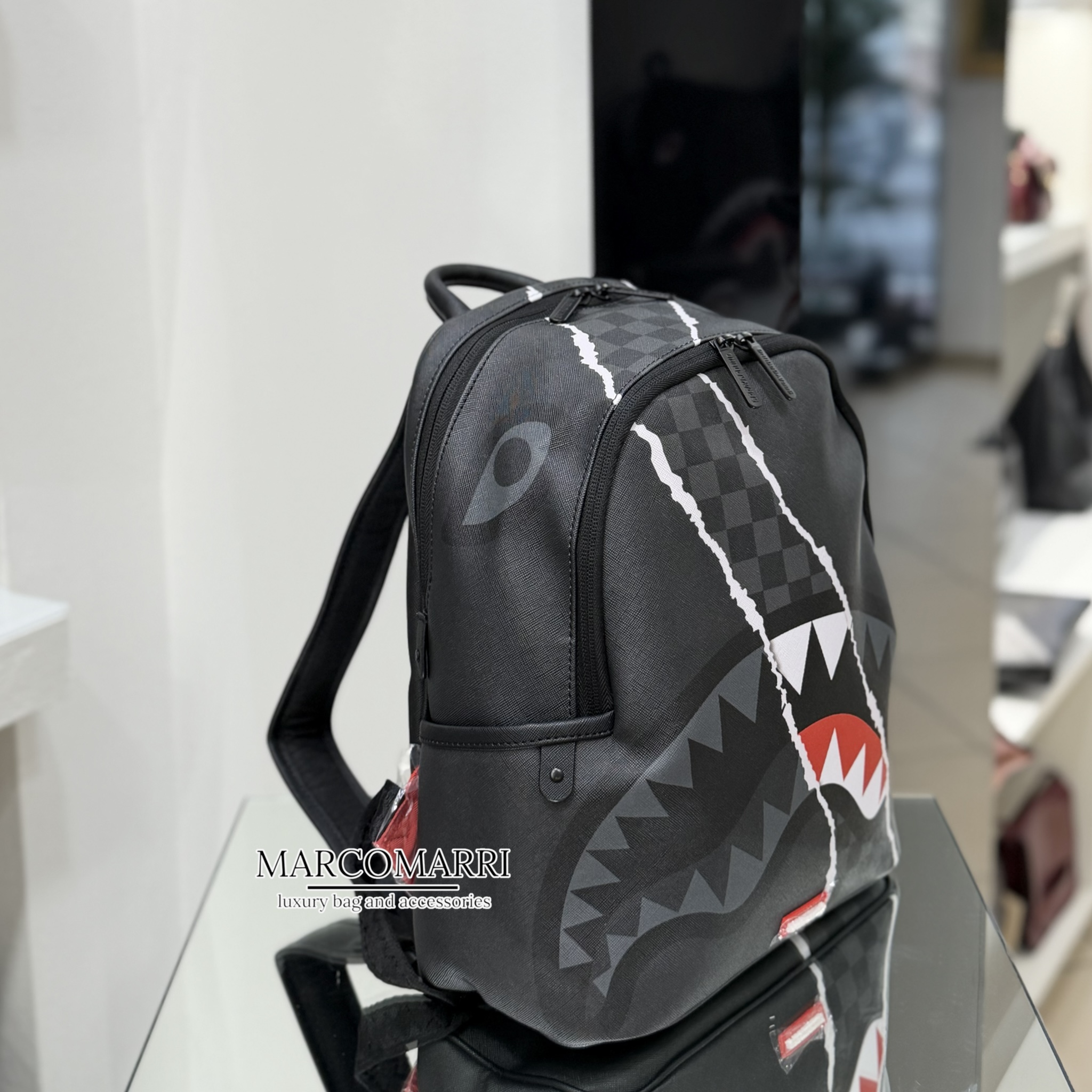 Sprayground zaino medio Center Rip Revealing Gray Chek Savage - immagine 3